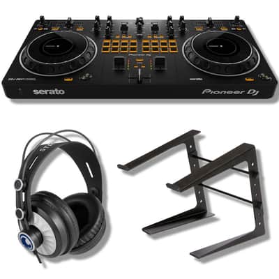 Pioneer DDJ-REV1 DJ Controller Bundle with Adjustable Laptop Stand for DJ's, Monitoring Headphones and StreamEye Polishing Cloth image 5