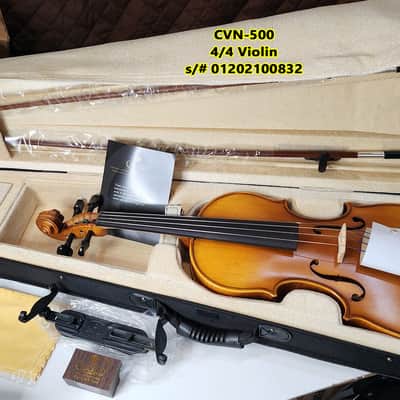 Cecilio 4/4 Deluxe Student+ Violin Aged 2 Years+ Tonewoods Solid Spruce Top Flamed Maple,Neck & sides, Inlaid Purfling, All-Ebony Components, Independent Fine-Tuners, Mongolian Horsehair Brazilwood Bows, Satin Antique Finish image 5
