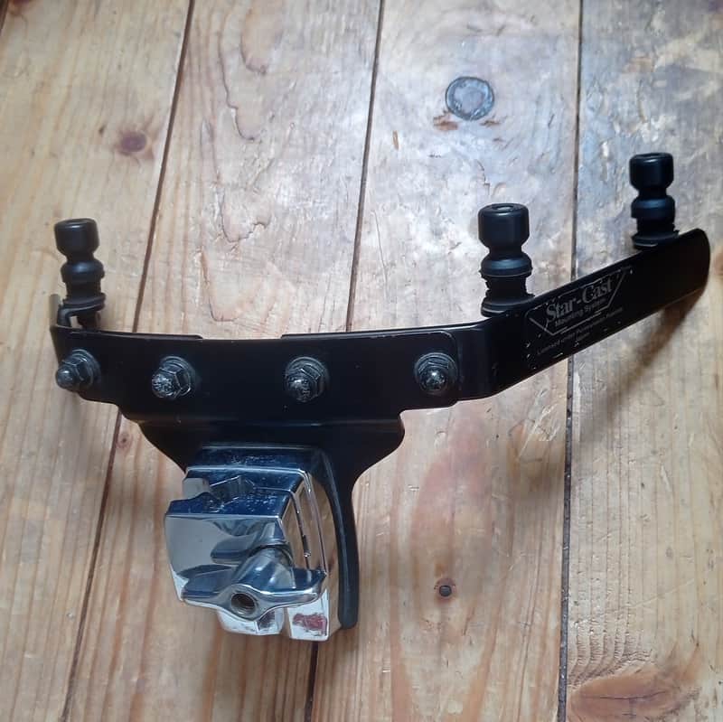 Tama Star-Cast Mounting System - Black Matte 8" Tom Suspension Mount with Chrome Bracket image 1