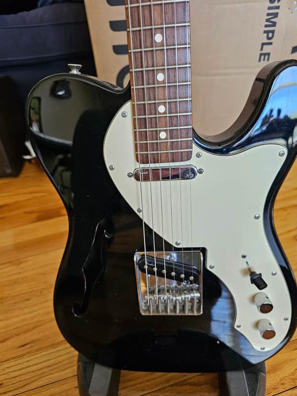 Squier Affinity Telecaster black with white pickguard image 1