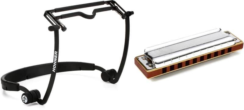 Hohner FlexRack Harmonica Holder Bundle with Hohner Marine Band 1896 Harmonica - Key of C image 1