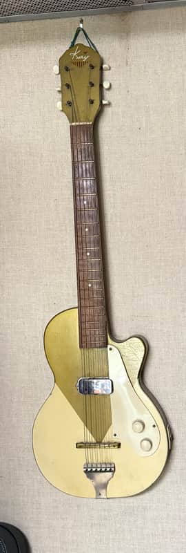 1953-1954 Kay K-136 Green Peanut Stratotone H-44 Two Tone Guitar image 1