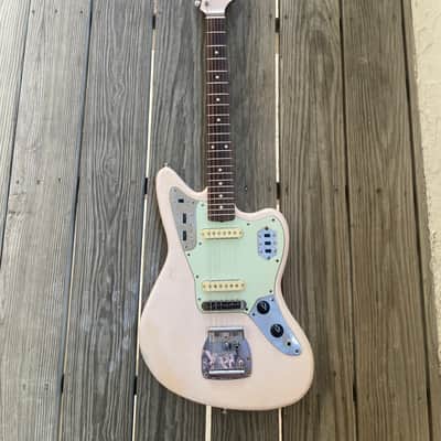 Fender Jaguar Parts Caster Partscaster Nitro Matching Headstock Warmoth - Shell Pink parts guitar image 2