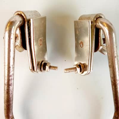 *WFL 2x Gull Wing Bass Drum Spurs Pair Legs Nickel Vintage 50s Ludwig Mount#1305 image 3
