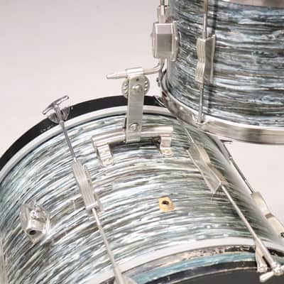 Ludwig Club Date 3pc Drum Kit Set Blue Oyster Pearl Vintage 1960's 20/14/12" image 4