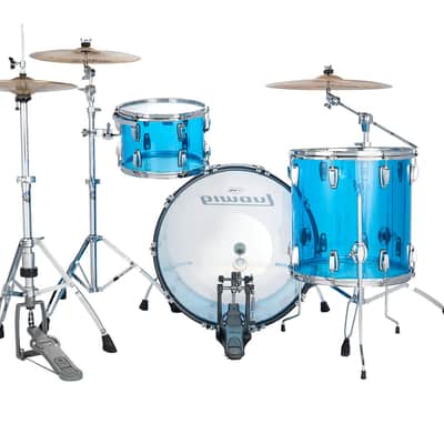 Ludwig Vistalite Pro Beat 3pc Shell Pack w/ 24" Kick - Blue - Used image 3