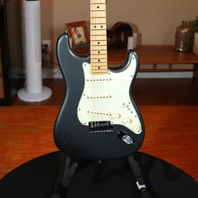 2012 Fender American Standard Stratocaster – Charcoal Frost Metallic (7.3 lbs) w/ CS Pickups & TSA OHSC image 1