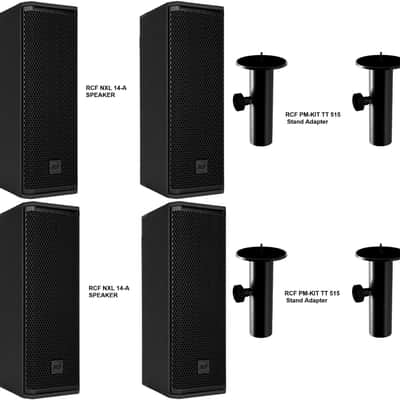RCF NXL 14-A Compact 6" ACTIVE 2-Way Speaker 2100 Watts + 4x RCF PM-KIT TT 515 Pole Stand Adapter image 1