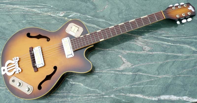 Teisco EP-8 1960's 2 Tone Sunburst Hollow Body Guitar image 1