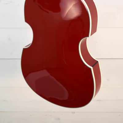 2013 Hofner Bass GL-VB-60-WR Lefty Red in German made Gold label with OHSC #6036 image 2
