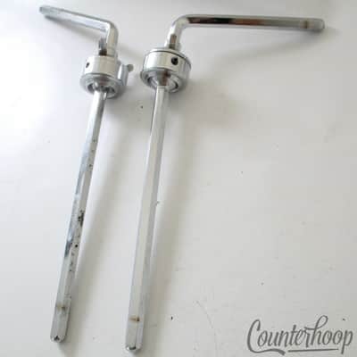 Pearl 2x Hex Double Tom Drum L-Arms Mounts Bass Arm Post Chrome Vintage70s Japan image 1