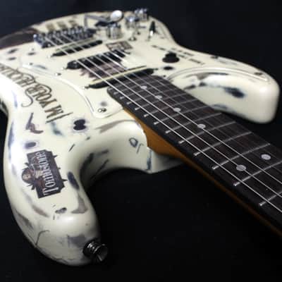 Custom Painted and Upgraded Fender Squier Standard (LH) Strat - Aged and Relic'ed With Graphics image 15