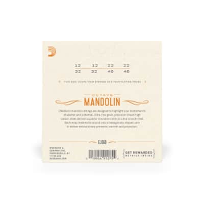 D'Addario EJ80 Phosphor Bronze Octave Mandolin Strings, Medium, 12-46 image 3