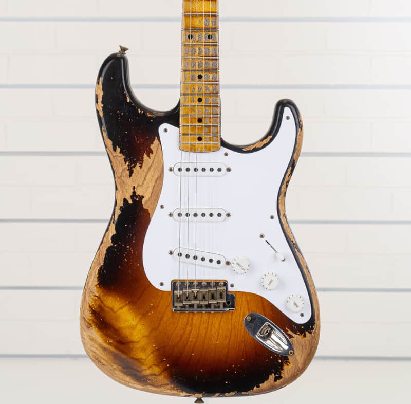 Fender Custom Shop Limited Edition '54 Super Heavy Relic Stratocaster Electric Guitar, Maple Fingerboard, Wide Fade 2-Color Sunburst image 1