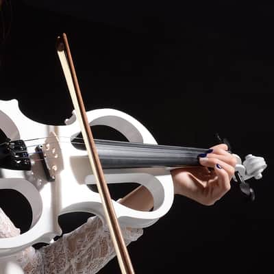 Cxxss 4/4 Violin Electric Violin(right hand)white-US image 15