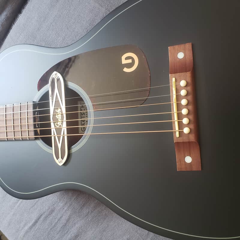 Gretsch Jim Dandy | Deltoluxe Parlor | All Satin finish Black top over Mahogany | Serial No. IWA2418645 image 1