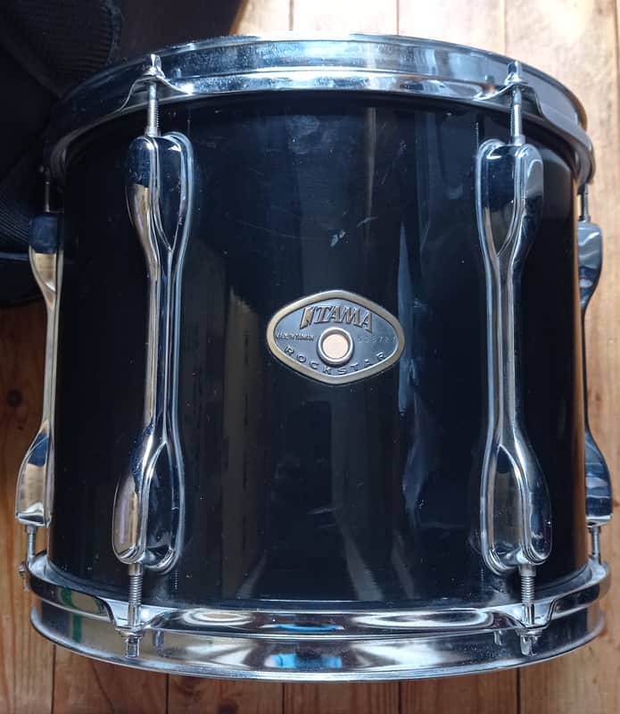 Tama Rockstar Custom 12x10" Tom Black Gloss Mahogany/Basswood shell 2004- - Black Gloss image 1
