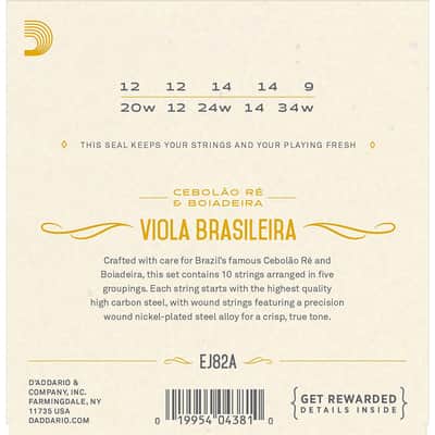 Daddario EJ82A Viola Brasileira Nickel-Plated Steel Strings image 2