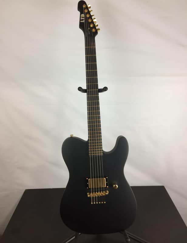 ESP LTD AA-1 Alan Ashby Signature Electric Guitar, Ebony Fingerboard, Black Satin image 1