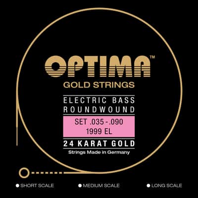 Optima 24K Gold Electric Bass Guitar Strings - long scale gauges 35-90 image 1