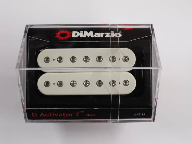 DiMarzio D Activator 7 String Neck Humbucker White W/Chrome Poles DP 719 image 1