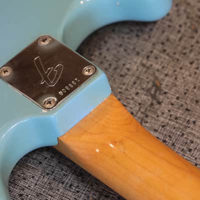 1966 Fender Mustang Electric Guitar Daphne Blue + OHSC image 19