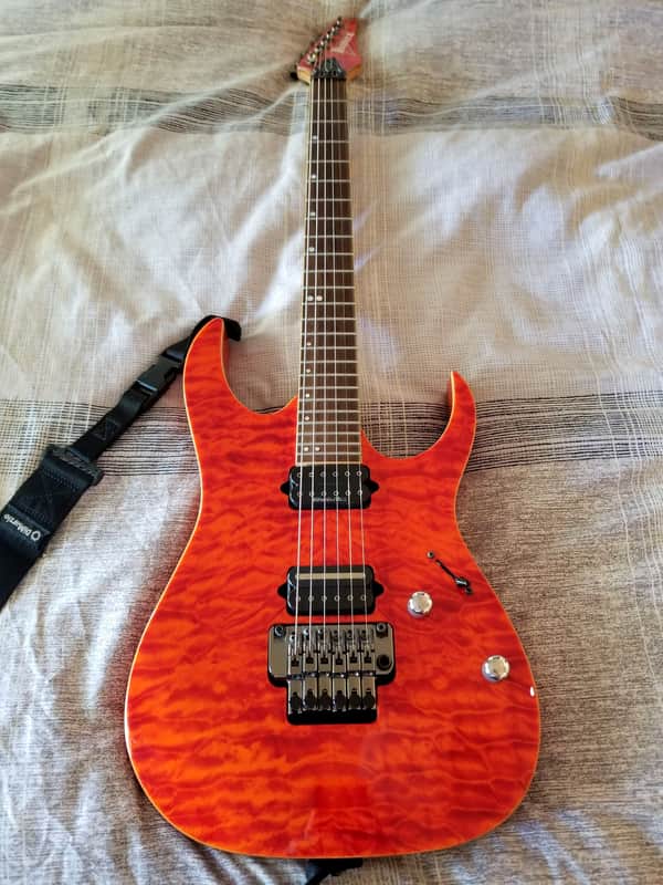 Ibanez Premium RG920QMZ Liquid Inferno Dimarzio Crunchlab RG 920 Electric Guitar Edge Zero image 1