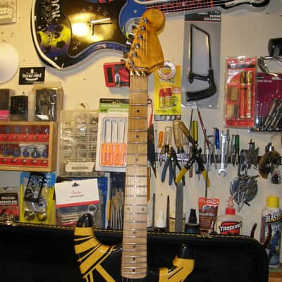 Kramer Beretta  Black N' Yellow 79 Bumble-Bee Style Relic Guitar By Boneyard Custom Guitars image 2