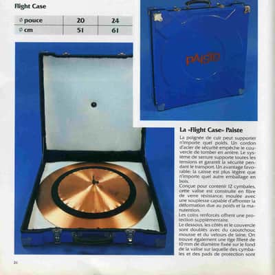 Paiste RARE, Vintage, Collectable flight case 24" 80s - Blue and chrome with red logo image 18