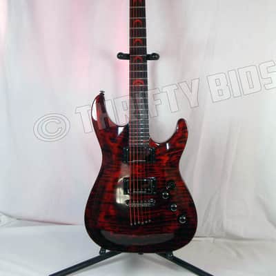 Schecter Diamond Series C-1 Blood Moon BloodMoon 2006-2007 Red Quilted Maple Top Duncan Designed PU image 2