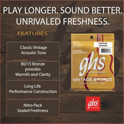 GHS VNL 12 - 54 Light Vintage Bronze Acoustic String Set image 3