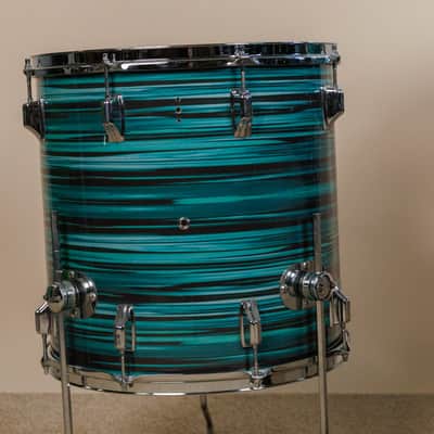 Vintage Rogers Turquoise Strata 14x22 8x12 and 16x16 Drum Set image 3