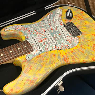 Fender Splattercaster Stratocaster 2003 Limited Edition Flame Neck OHSC image 3