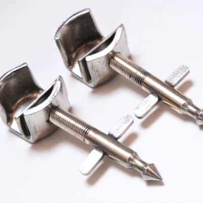 Ludwig Bass Drum Spurs, Logo Stamped, Nickel Finish, Logo, MINT! / 1920s-30s / INSPECTED & TESTED image 3