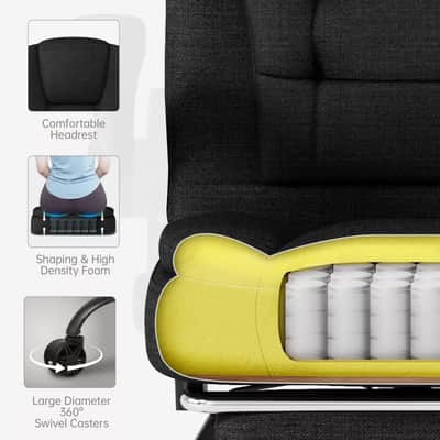 Music Studio Producer Chair – Ergonomic Big and Tall Recording Chair with Footrest, Adjustable Armrests, Breathable Mesh for Long Sessions image 3