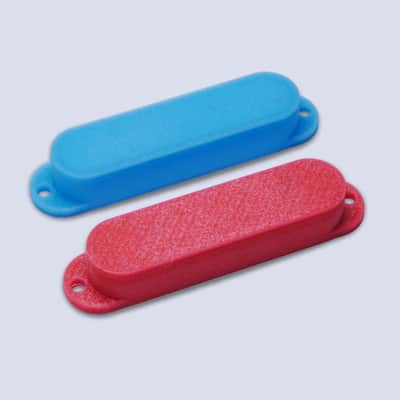 Custom Single Coil Strat Glow in the Dark Pickup Covers (No Holes) Set of 3-Red image 4
