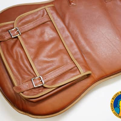 Levy's Premium Leather Bass Gigbag - Caramel Brown **Amazing Quality** image 5