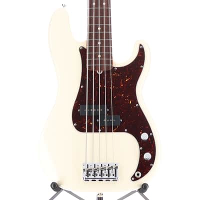 Fender Certified Pre-Owned American Professional II Precision Bass V, Rosewood Fingerboard, Olympic White (P8) (24782)