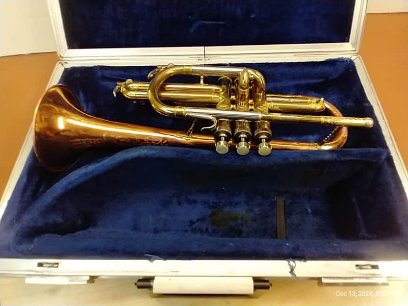 Conn DIRECTOR 1956 - lacquered brass with coprion (copper) bell tube and nickel top and bottom caps image 1