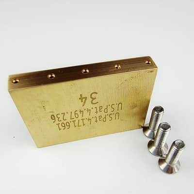 Korean-made double tremolo electric guitar bridge pure copper base tremolo system brass base metal block 34mm image 4