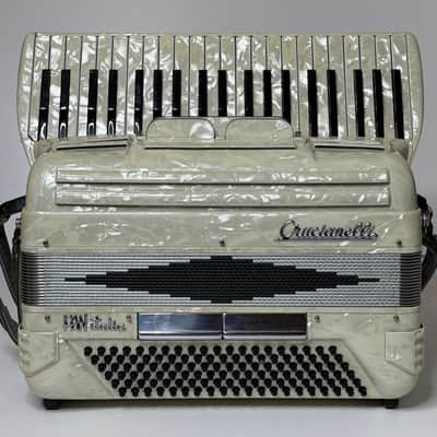 Pearl White Pancordion Crucianelli Piano Accordion LM 41/120 Excellent* image 2