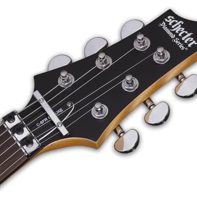 Schecter C-6 FR Deluxe guitar in Satin Black image 9