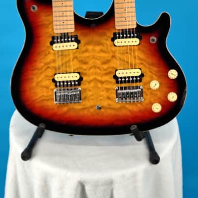 OLP by Ernie Ball Double Neck 6 & 12 String 2000's - Sunburst Figured Top image 2