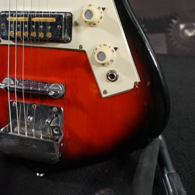 1960s Norma EG-405-2 Redburst MIJ Vintage Electric Guitar w/ Original Gold Foils image 8