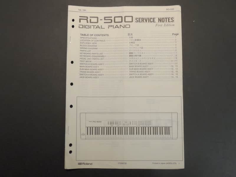 Roland RD-500 Service Notes [Three Wave Music] image 1