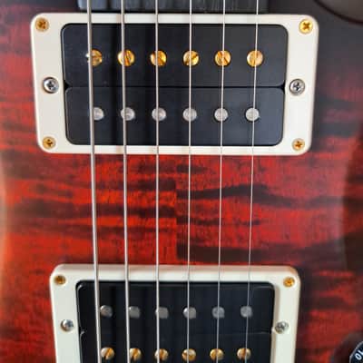 PRS Custom 24 Wood Library Ten Top Fire Red Burst 2017 - Fire Red Burst image 3