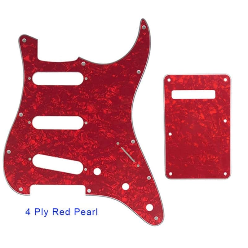 Guitar Pickguard With Back Plate Suit For USA/Mexico Fender Strat Standard SSS ST-4 ply red pearl image 1