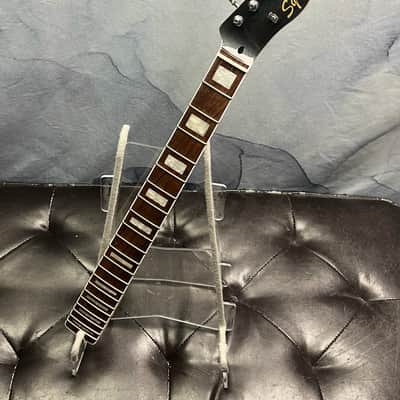 Squier Loaded Telecaster Neck with Block Inlays, Charcoal Frost Metallic Painted Headstock Face image 2