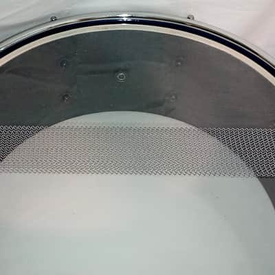 MARTIAL PERCUSSION (SEE VIDEO SAMPLE)CUSTOM HANDCRAFTED UTILITY SNARE DRUM 2024 - BLUE ON BLACK (ORANGE PEEL EXTERIOR LACQUER) image 7