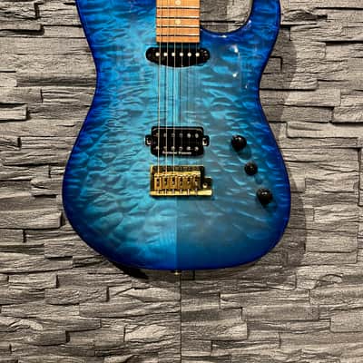 Charvel USA Custom Shop Special Edition San Dimas HS CT QMT Roasted Quilt Maple Top Chlorine Burst image 2